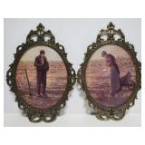 Vintage prints in ornate brass frames