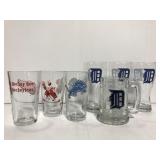 Detroit sports beer glasses