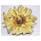 Large metal flower art sign