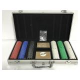 Poker chip set in locking case