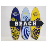Wood corona beach sign