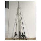 Five fishing rods w/ Eagle Claw Starfire rod