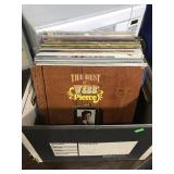 Box of vintage vinyl records