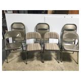 Set of 7 metal folding chairs