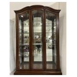 Oxford Curio mirrored glass lighted wood cabinet