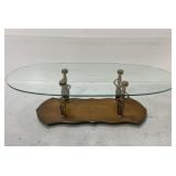 Vintage figural Greek goddess glass top table