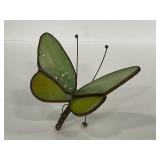 Vintage green slag glass butterfly sun catcher