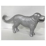 Vintage metal silver dog shaped nutcracker