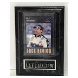 Dale Earnhardt NASCAR Race Review card in plaque