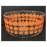 Pyrex pumpkin decorated small glass container