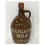 Vintage brown ceramic Alligator Milk jug