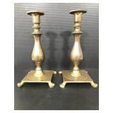 Brass candlestick pair