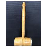 Vintage wood meat tenderizer with metal side