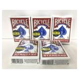 Five new sealed Bicycle decks of cards