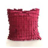 Magenta colored unique down feather throw pillow