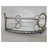 Mirrored bar cart tray