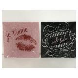 Two glass square vanity jewelry trays