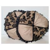 Two round seat cushion with fringe