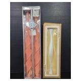 Two sets of swirl candlesticks