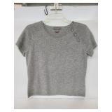Kenar medium cashmere crop top w/ jewel buttons