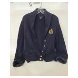 Chaps large knit cotton cardigan with patch