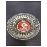 Lion face glass ashtray