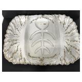 White and gold serving meat tray- made in Italy