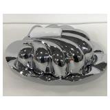 Silver seashell shaped butter dish with cover