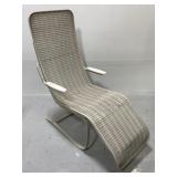 Vintage painted wicker lounge chair