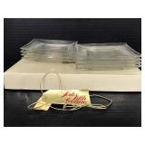 Saks Fifth Avenue 8 clear glass appetizer plates