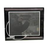 Black, white, and pink glass picture frame