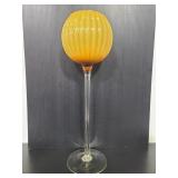 Tall glass candle holder or vase