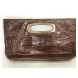 Donald J Pliner snake skin like large clutch