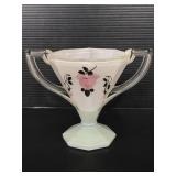 Hand painted floral glass parfait dish