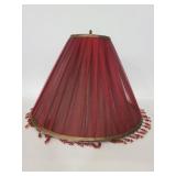 Maroon and gold dangle bead lamp shade