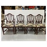 Set of 4 vintage upholstered wood dining chairs