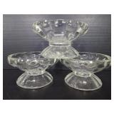 Trio of glass dessert cups