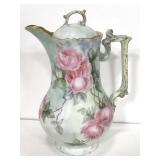 T&V Limoges porcelain floral tea pot