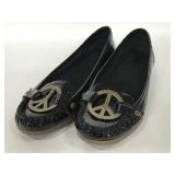 Michael Kors patent leather peace moccasins