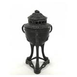 Miniature cast iron incense burner pot