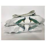 Four piece peacock queen size sheet set