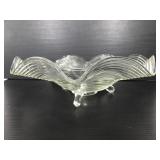 Wavy glass footed bowl