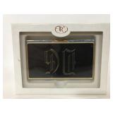Engraved business card holder in box