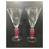 Pair of glass ombré pink stem oversized glasses