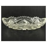 Cut glass oval butter dish