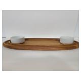 Dansk teak wood hostess tray