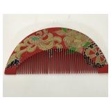 Hand painted 99.9% gold power Asian inspired comb