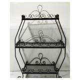 Black steel patio shelf