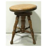 Oak wood swivel piano stool