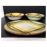 Vernon ware California platter and bowls
